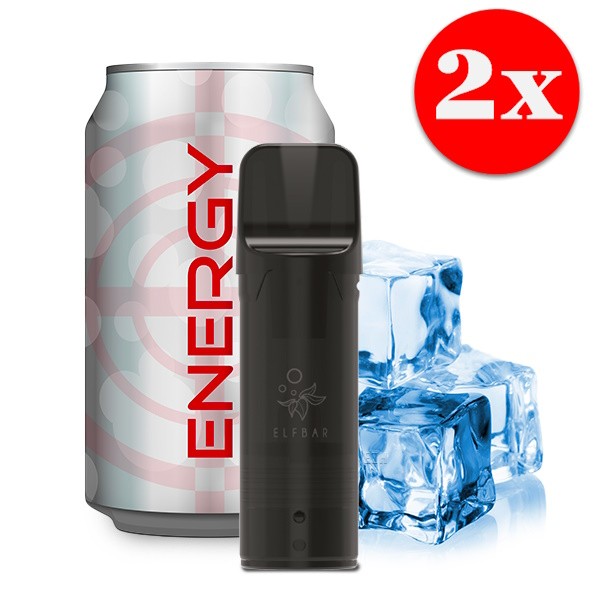 Elfbar Elf bar ELFA Pods Pod 20 mg 20mg Nikotin mit Liquid 2er 2 er doppel Pack Elfergy Energy Energie Drink erfrischend süß 
