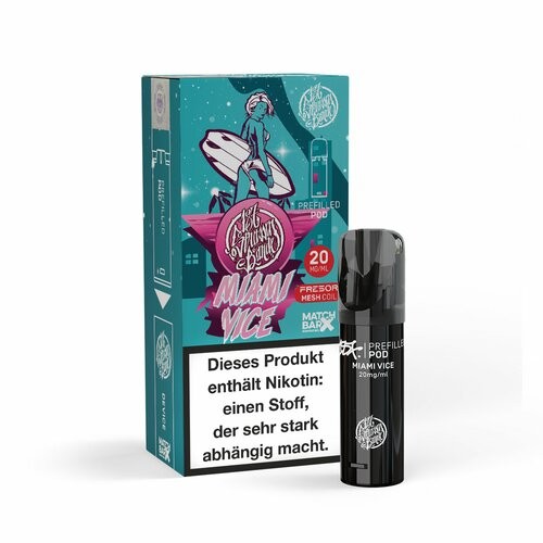 187 Strassenbande Pods E-Zigaretten Vape Shisha 20mg Nikotin Miami Vice