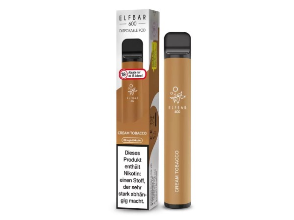 Elf Bar 600 Elfbar Nikotin 20 mg 20mg Cream Tobacco Tabak Creme cremig würzig kaufen bestellen online neu Trend Hype