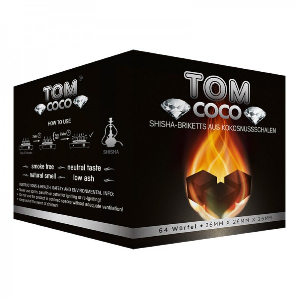 TOM COCO Diamond Shishakohle Shisha Hookah Naturkohle Kokos Premium