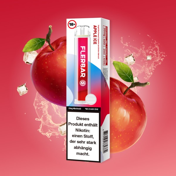 Flerbar M Apple Ice Apfel Eis Vape E-Zigarette mit Nikotin