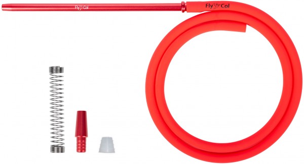 FlyCol Shisha Wasserpfeife Knickschutzfeder Schlauch Mundstück rauchen Silikonschlauch rot